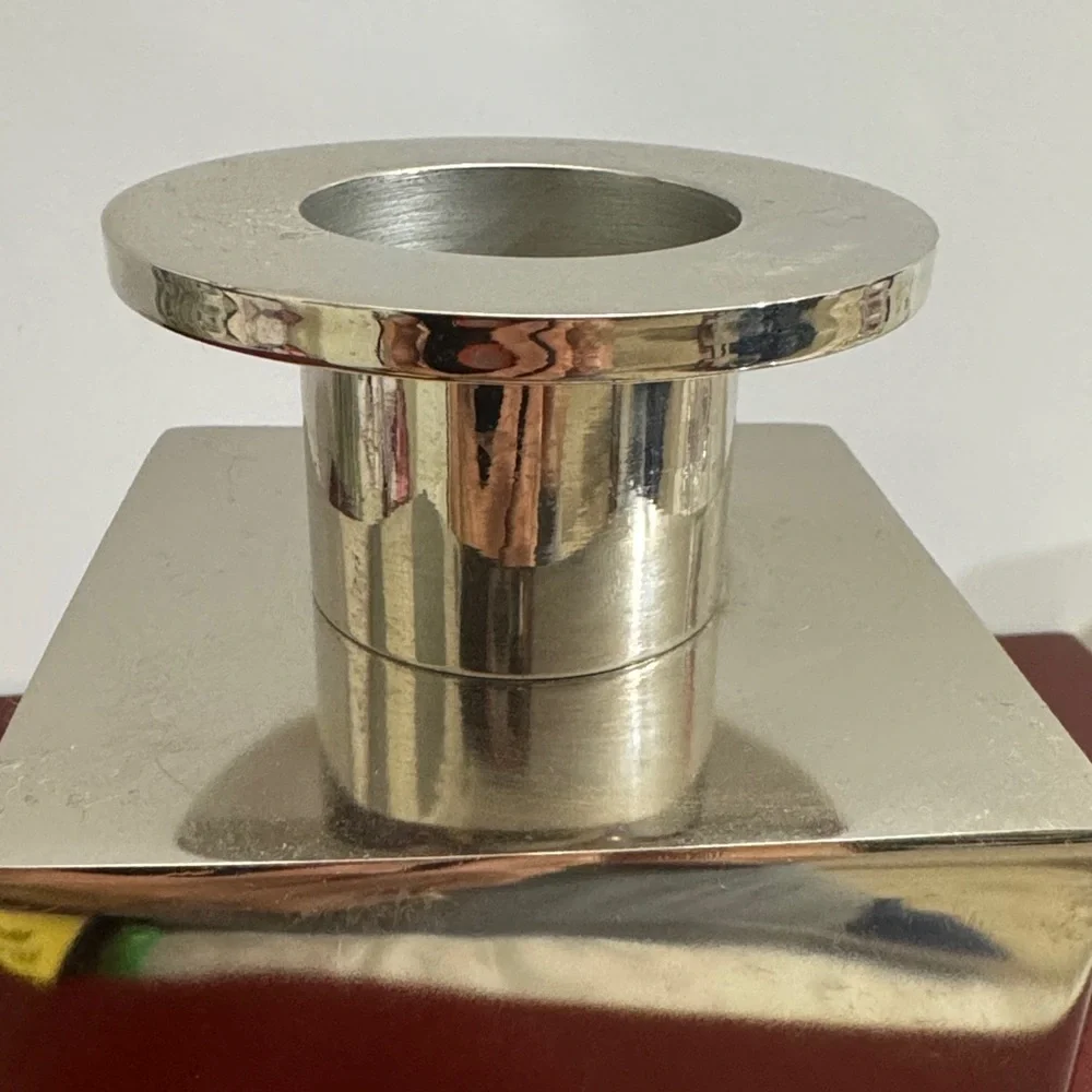 Michael Graves Mid-Century, Modern Silver Candle Holder